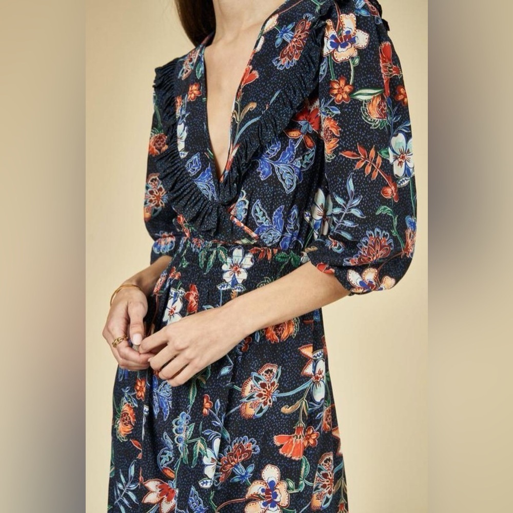 HUNTER BELL Florence Dress in Black Multicolor Floral Maxi Dress - Picture 5 of 6